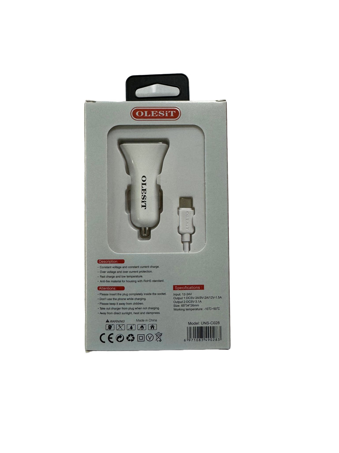 CAR PLUG AND CABLE USB-A TO TYPE C CHARGER - Main Image